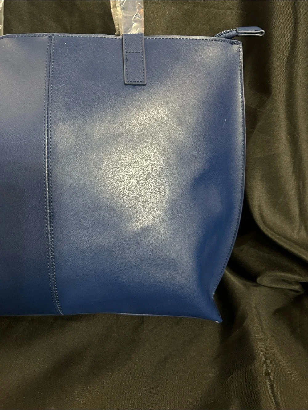 Joy Mangano Leather Structured RFID Navy Blue Tote Bag Women’s Tote NWT